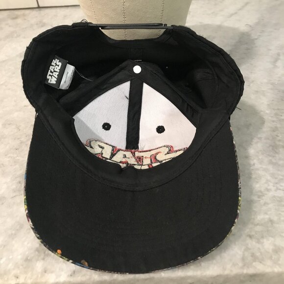 Star Wars Hat Cap Snap Back Black Comic Brim Chewbacca Han Solo Mens Embroidered - Picture 5 of 6